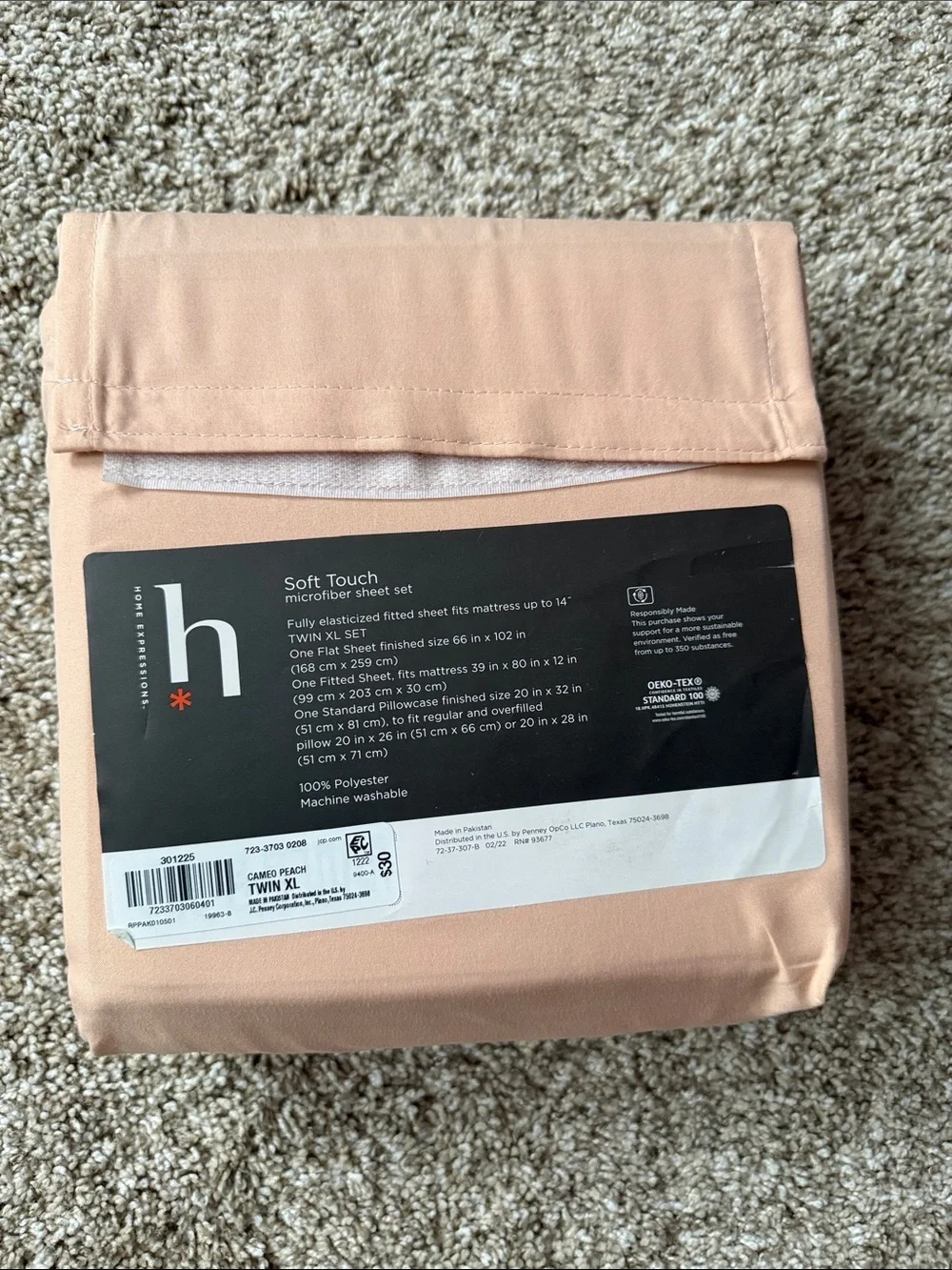 Soft Touch Microfiber Twin XL Sheet Set - Blush Pink-great for college dorm room